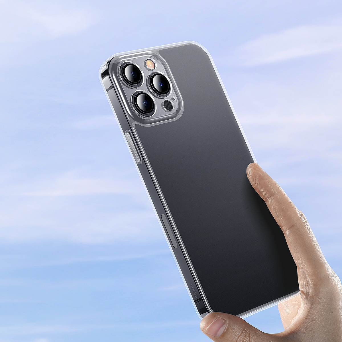 Baseus Frosted Glass Case for iPhone 13 Pro Max, Hard Case with Transparent Gel Frame (ARWS000802)