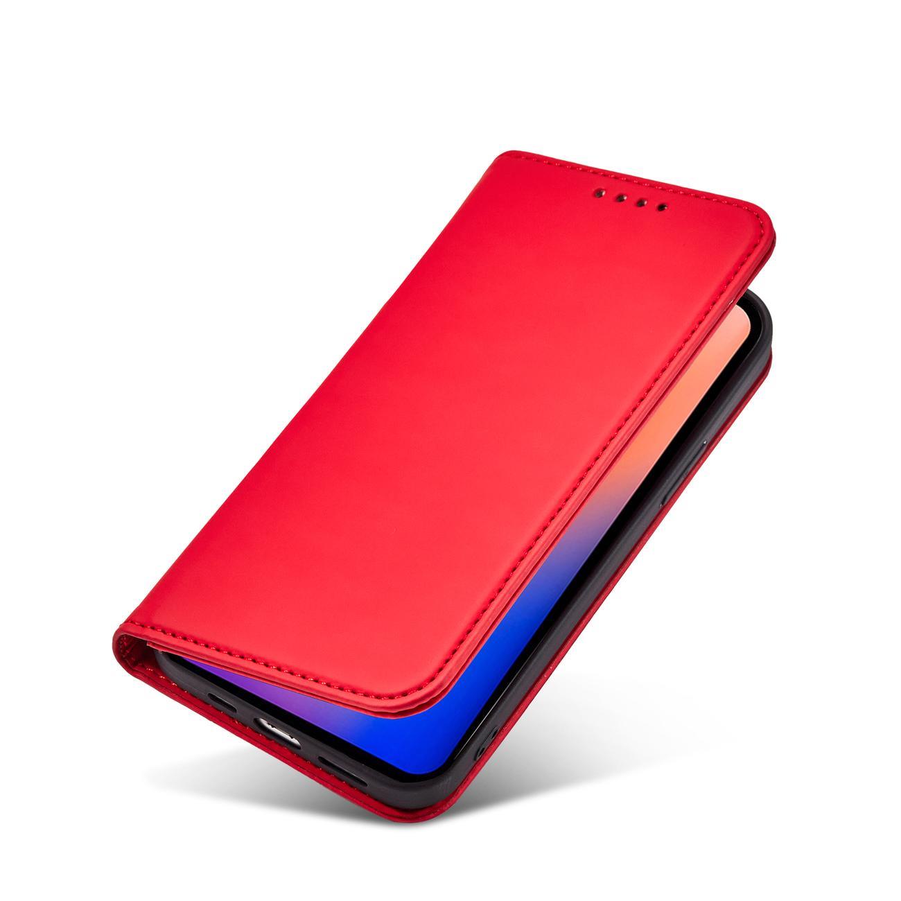 Magnet Kortveske for iPhone 12 Pro Veske Kortlommebok Kortholder Rød