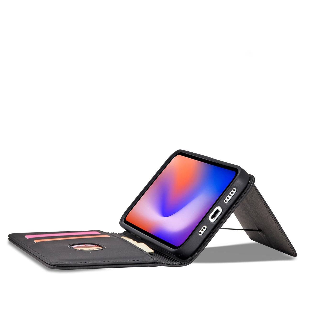 Magnet Kortveske for iPhone 12 Pro Max Veske Kortlommebok Kortholder Svart