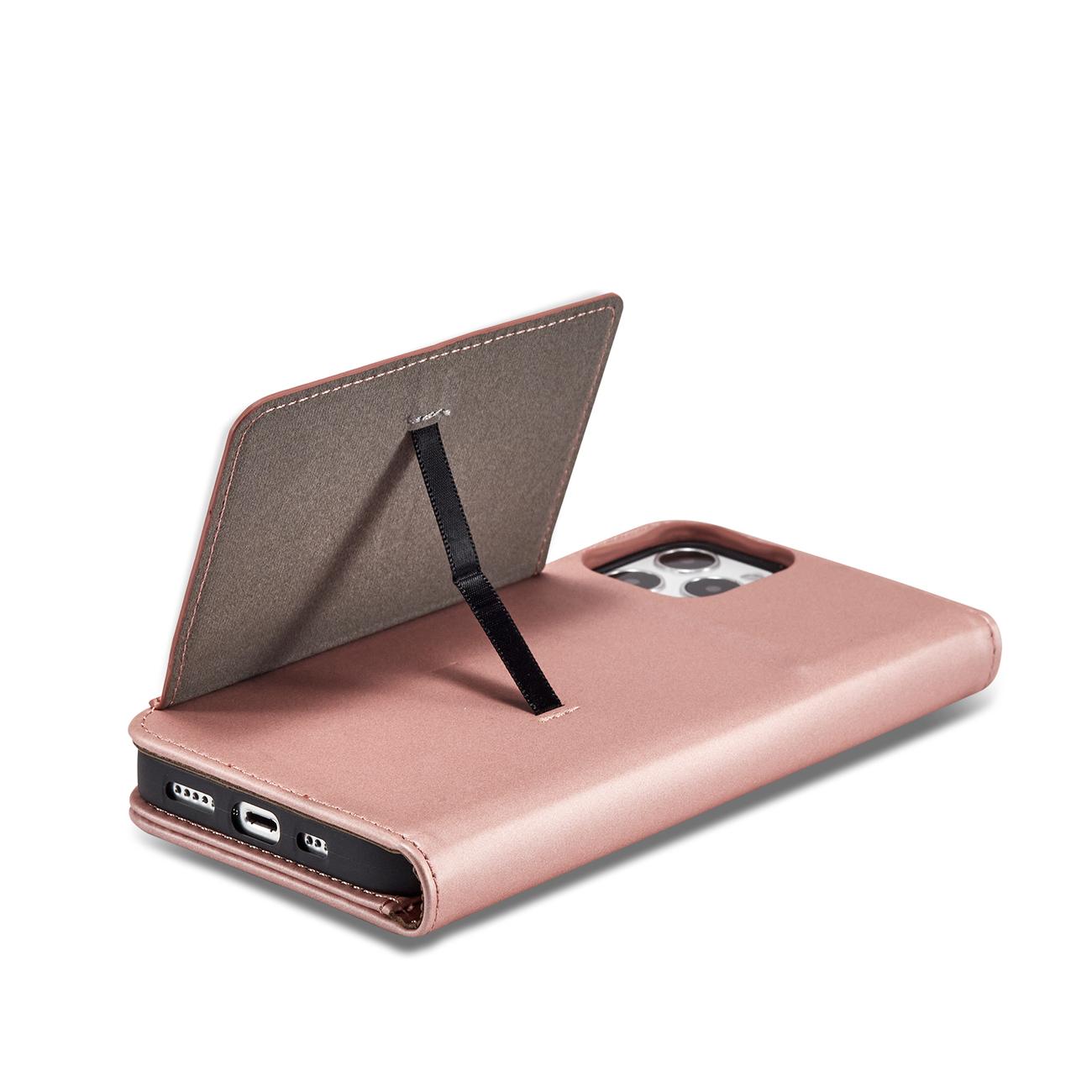 Magnet Kortveske for iPhone 12 Pro Max Veske Kortlommebok Kortholder Rosa