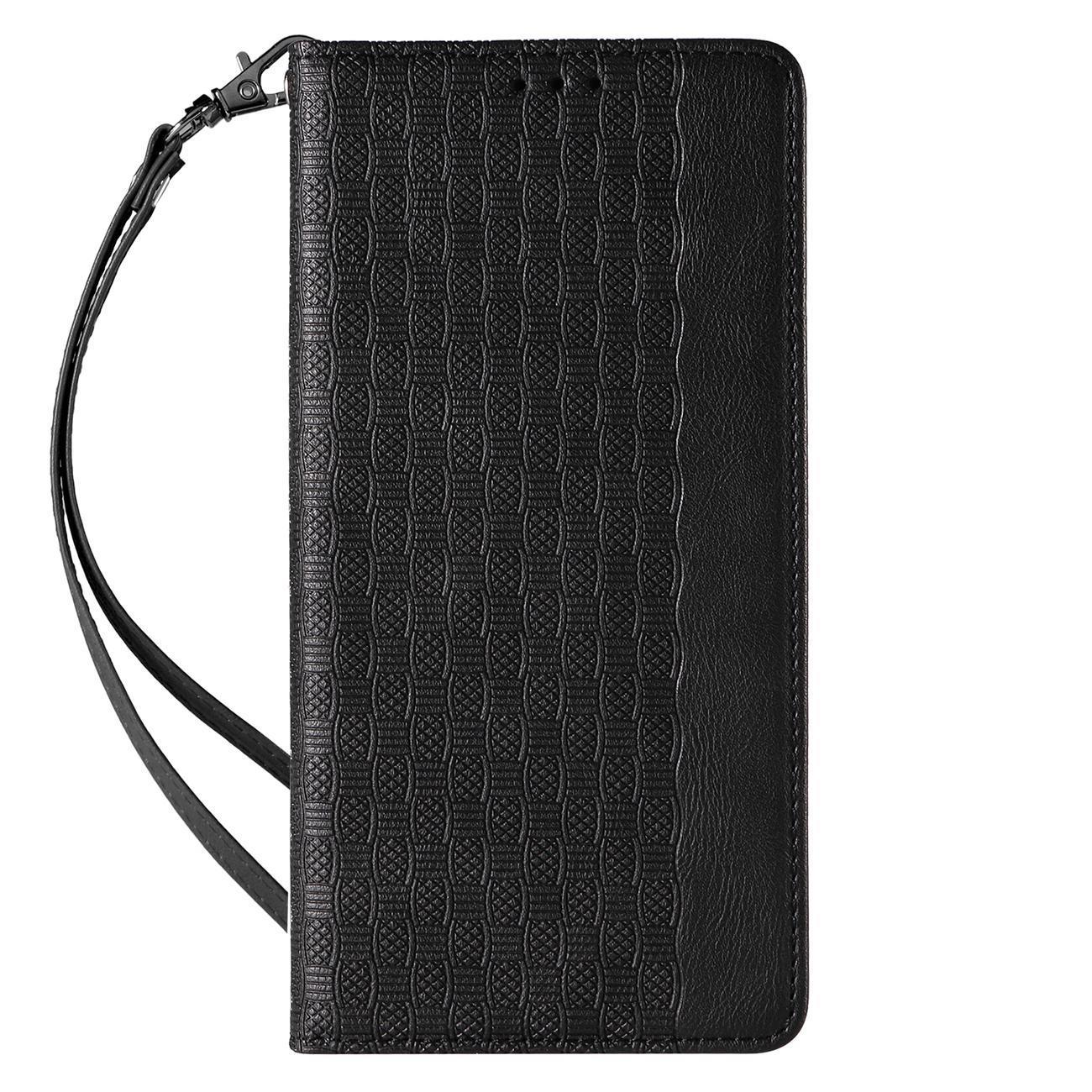 Magnet Stroppveske for iPhone 13 Pro Max Veske lommebok + Mini Lanyard anheng svart