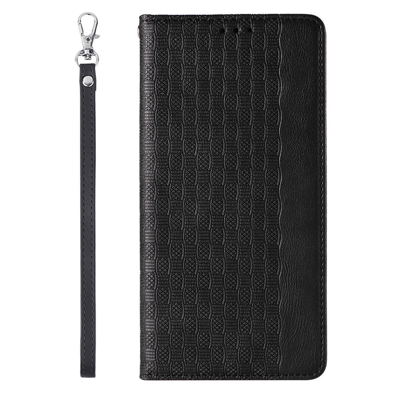 Magnet Stroppveske for iPhone 13 Pro Max Veske lommebok + Mini Lanyard anheng svart