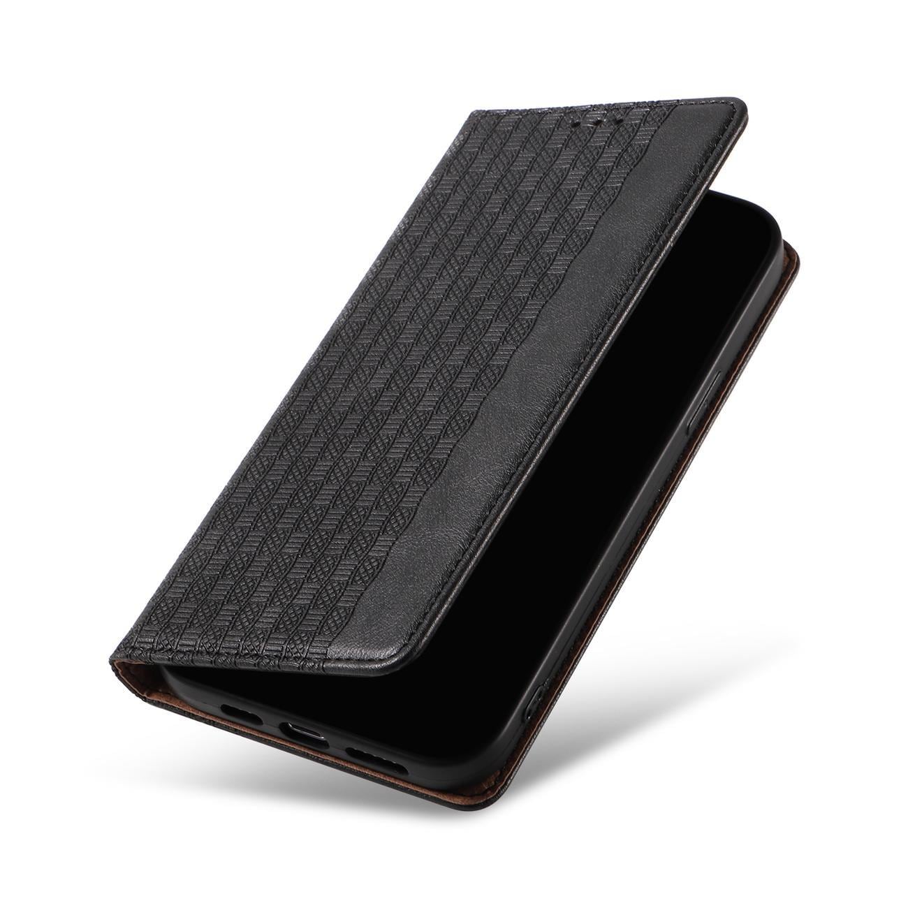 Magnet Stroppveske for iPhone 12 Pro Veske lommebok + mini nøkkelbånd anheng svart