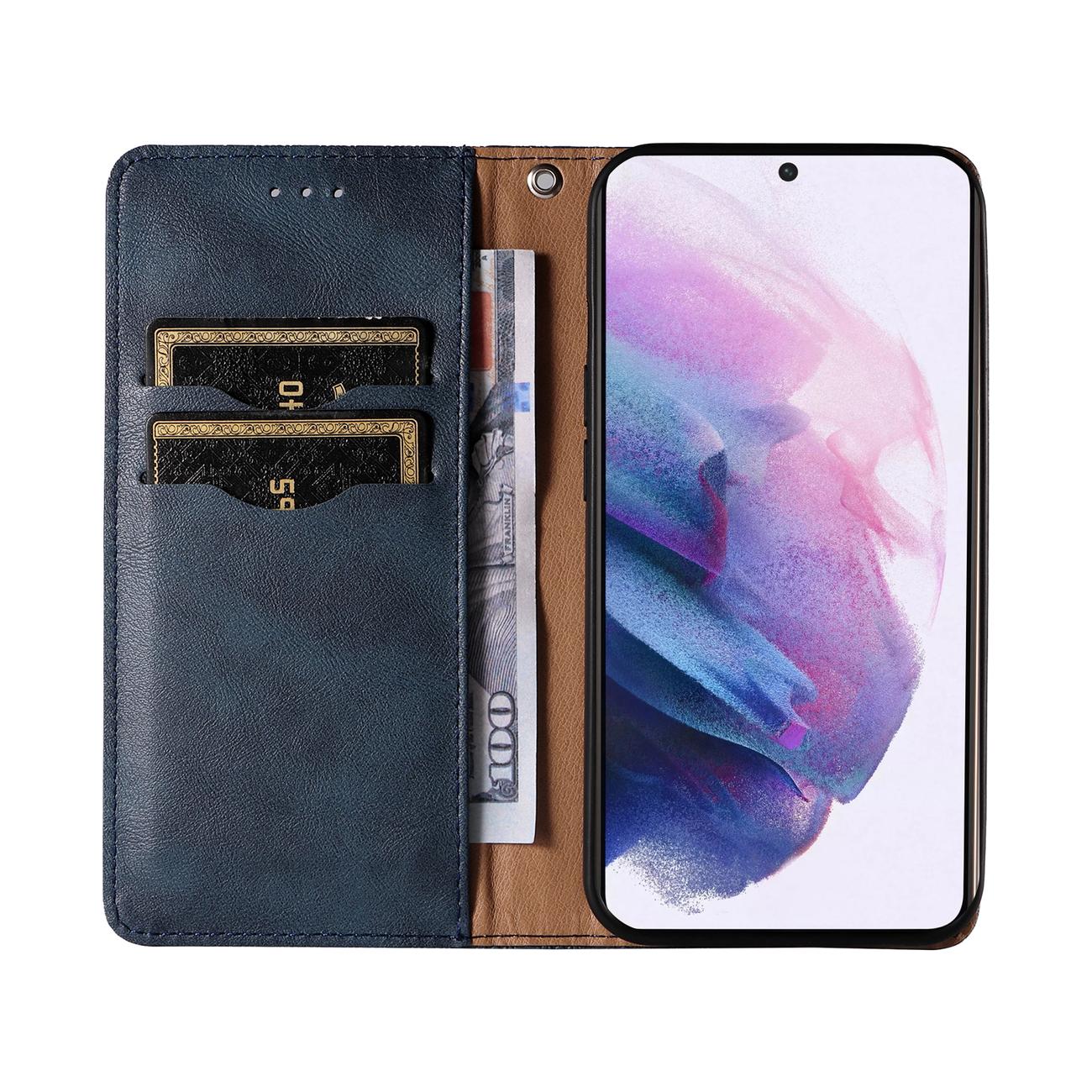 $ 0000062n Strap Case for Samsung Galaxy S22+ Pouch Wallet + Mini Lanyard Pendant Blue