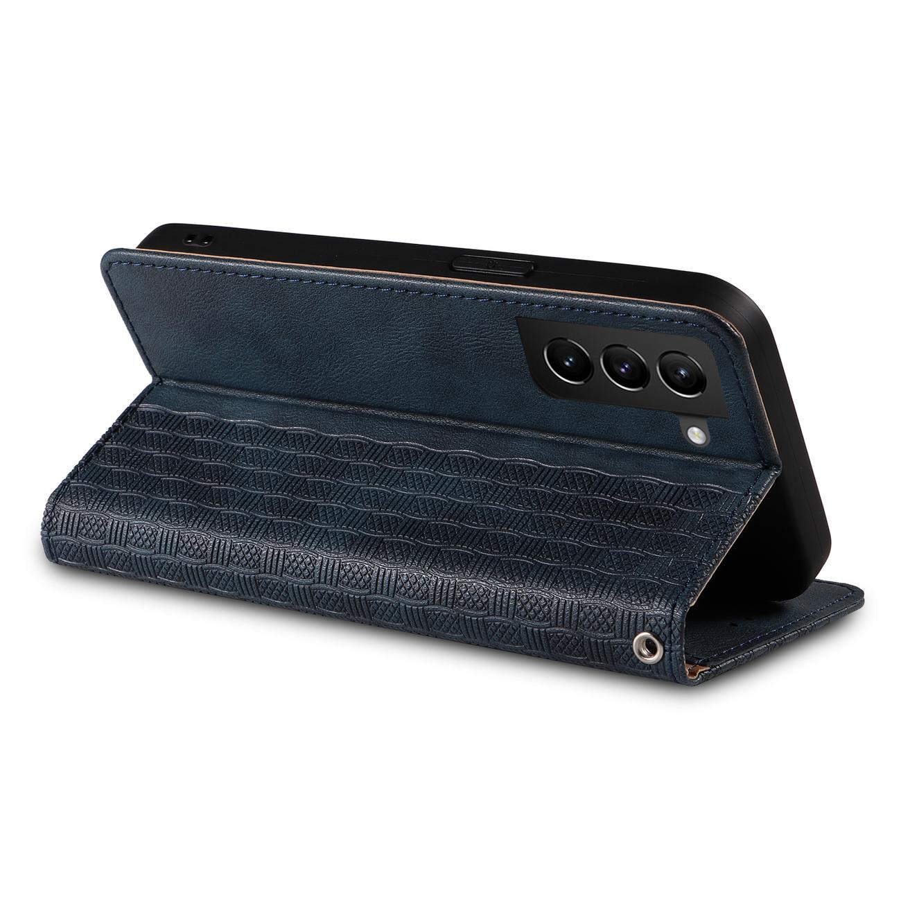 $ 0000062n Strap Case for Samsung Galaxy S22+ Pouch Wallet + Mini Lanyard Pendant Blue
