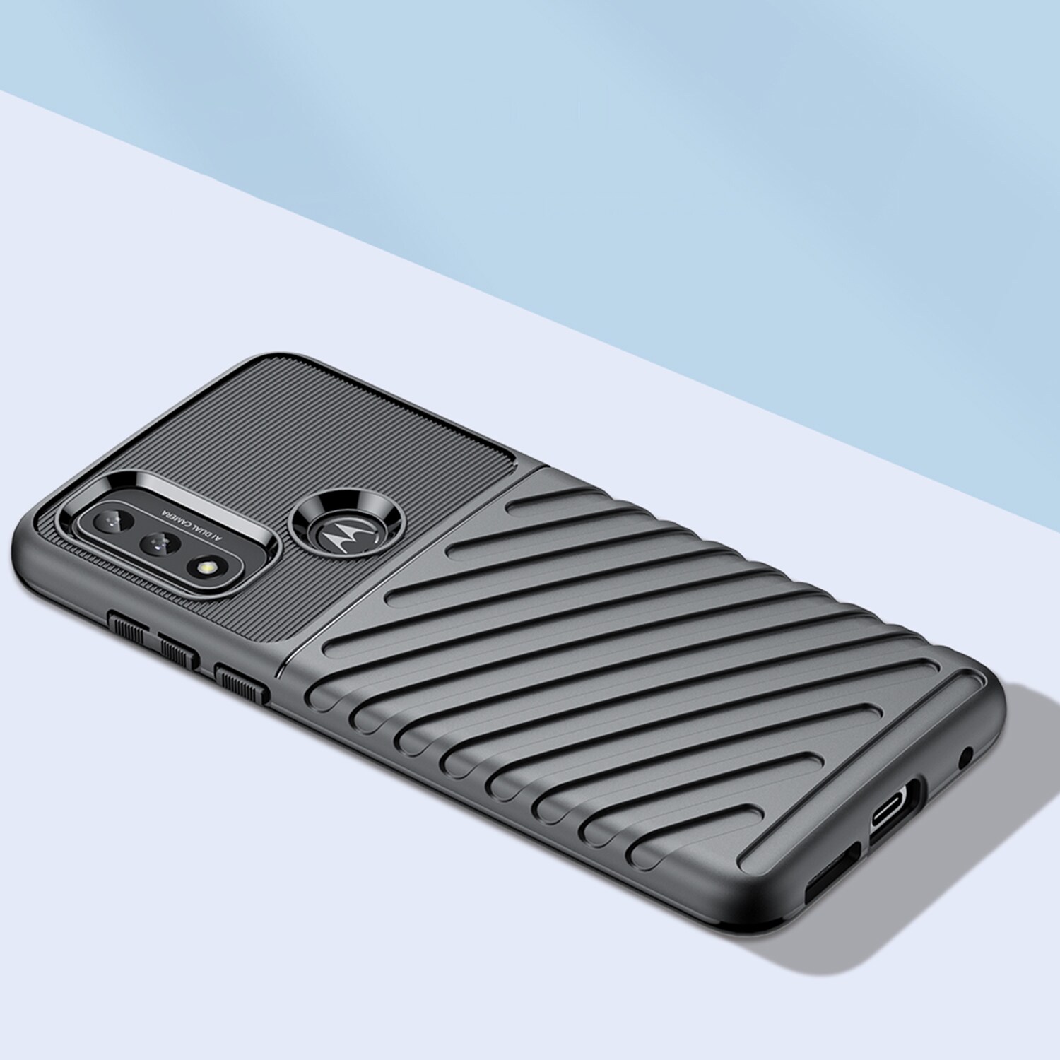 Thunder Case fleksibelt pansredeksel for Motorola Moto G Play 2022 svart