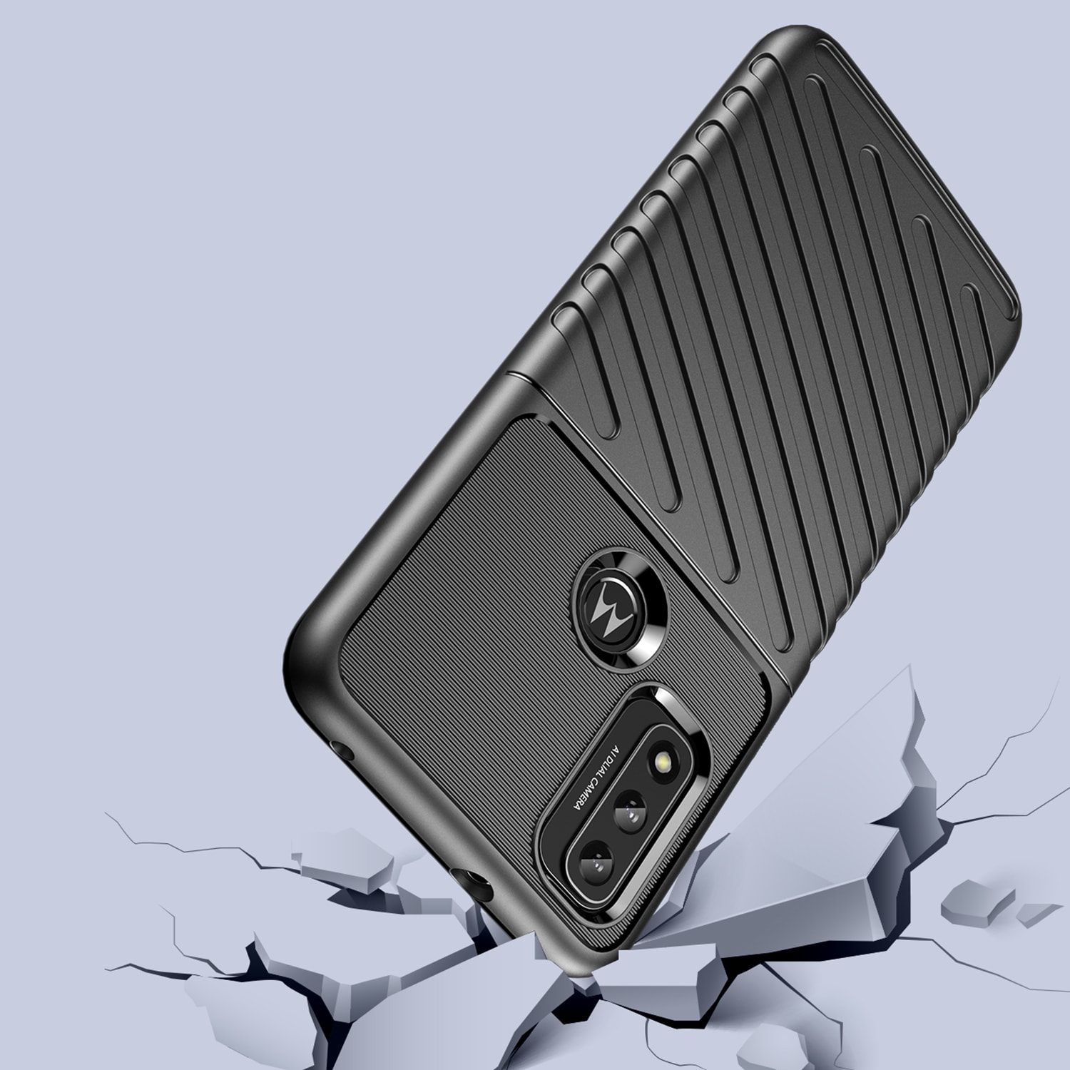 Thunder Case fleksibelt pansredeksel for Motorola Moto G Play 2022 svart