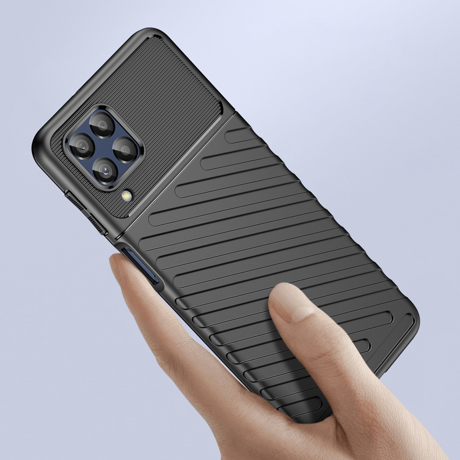 Thunder Case fleksibelt pansredeksel for Samsung Galaxy M53 5G svart