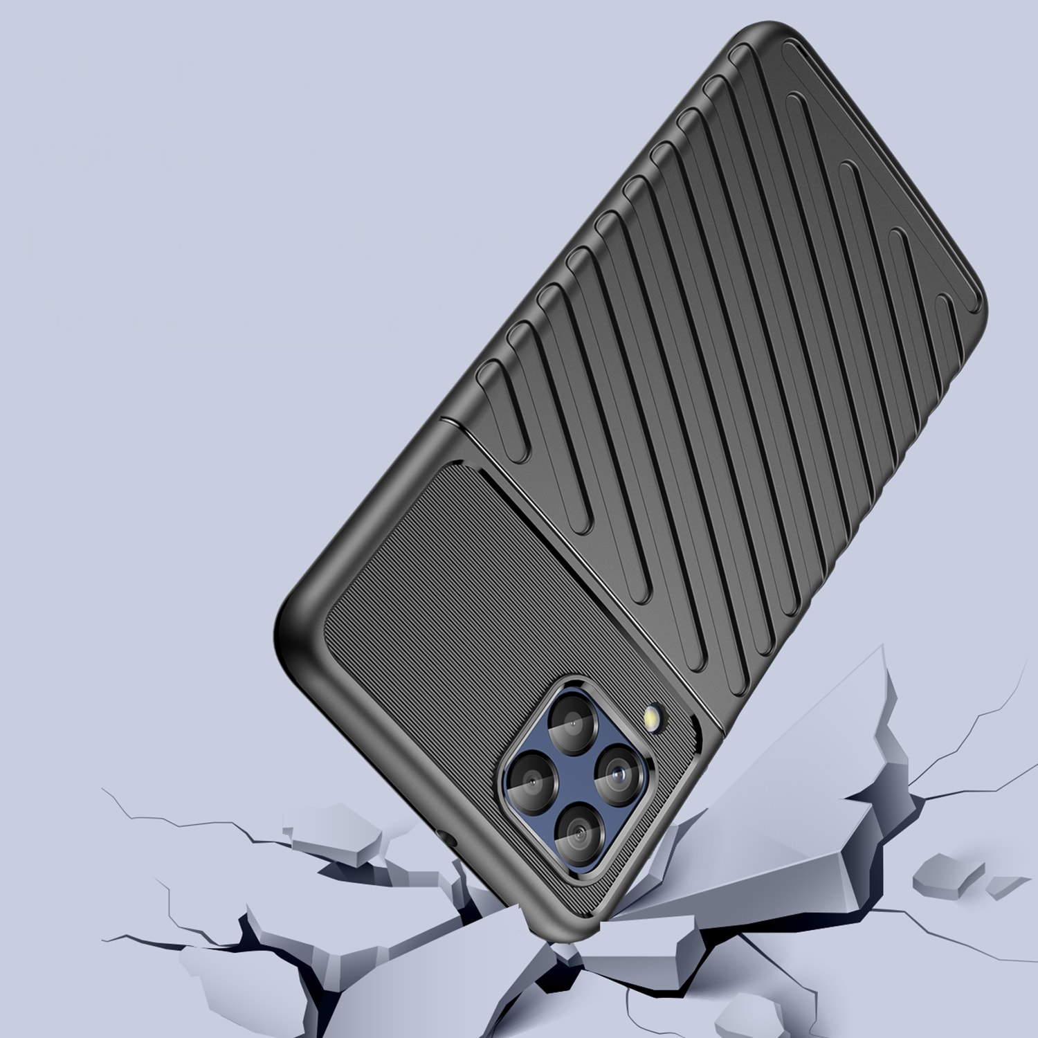 Thunder Case fleksibelt pansredeksel for Samsung Galaxy M53 5G svart