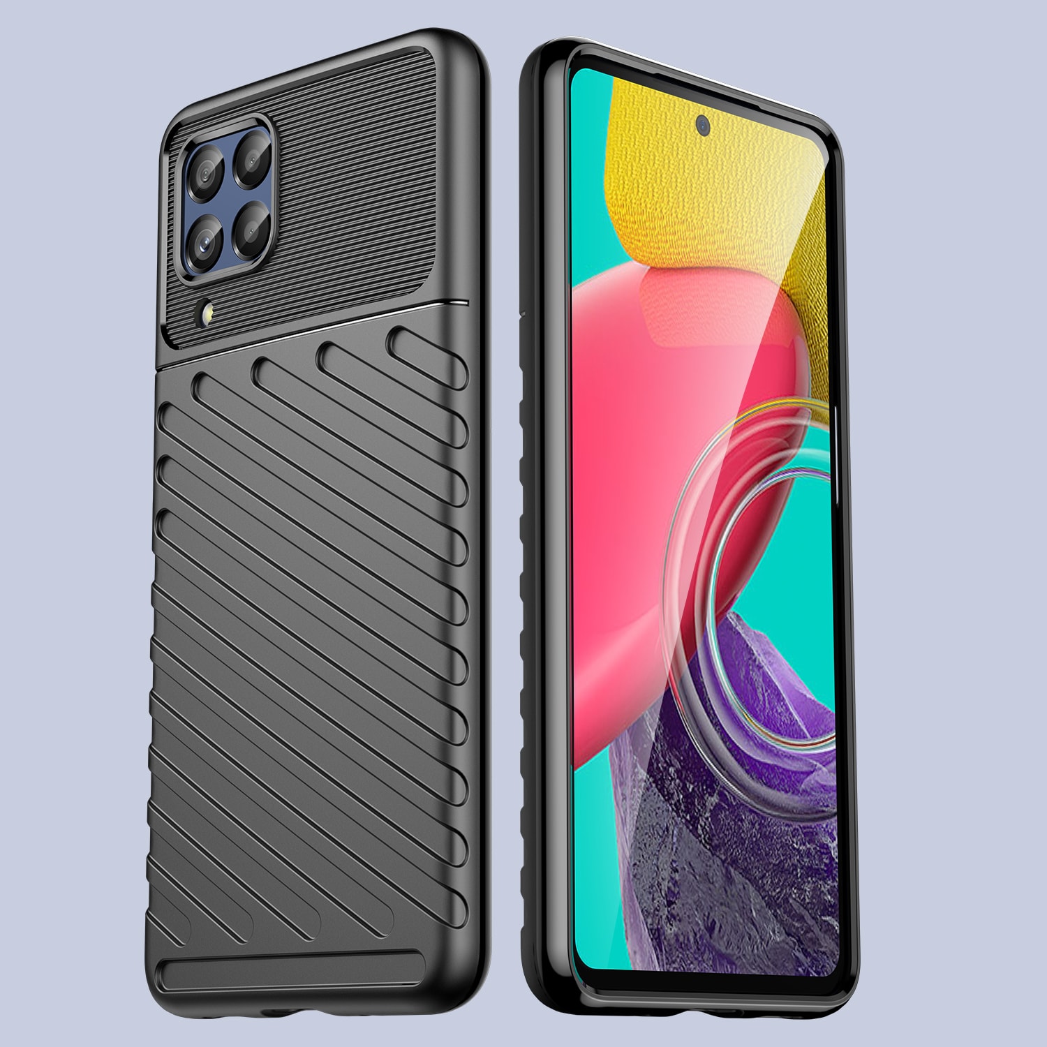 Thunder Case fleksibelt pansredeksel for Samsung Galaxy M53 5G svart
