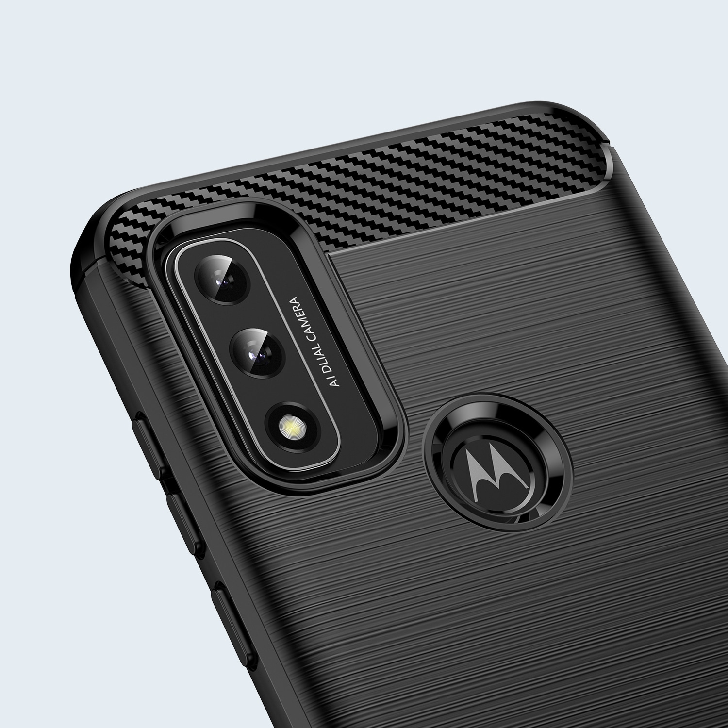 Carbon Case Fleksibelt dekselhylse Motorola Moto G Play 2022 svart