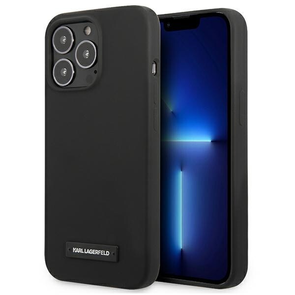 Karl Lagerfeld silikonplakettveske til iPhone 13 Pro Max - Svart