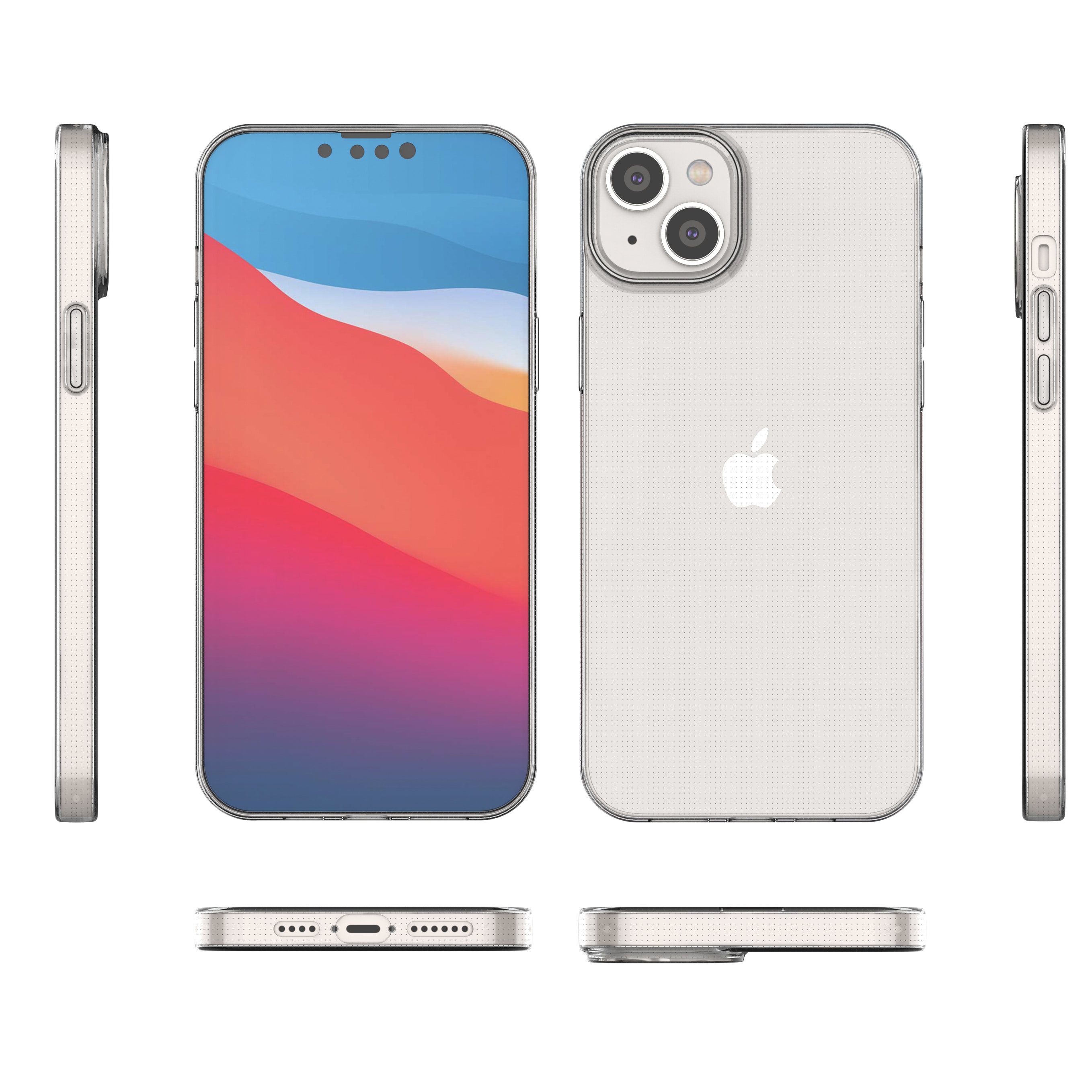 Geldeksel for Ultra Clear 0,5 mm iPhone 14 Max gjennomsiktig