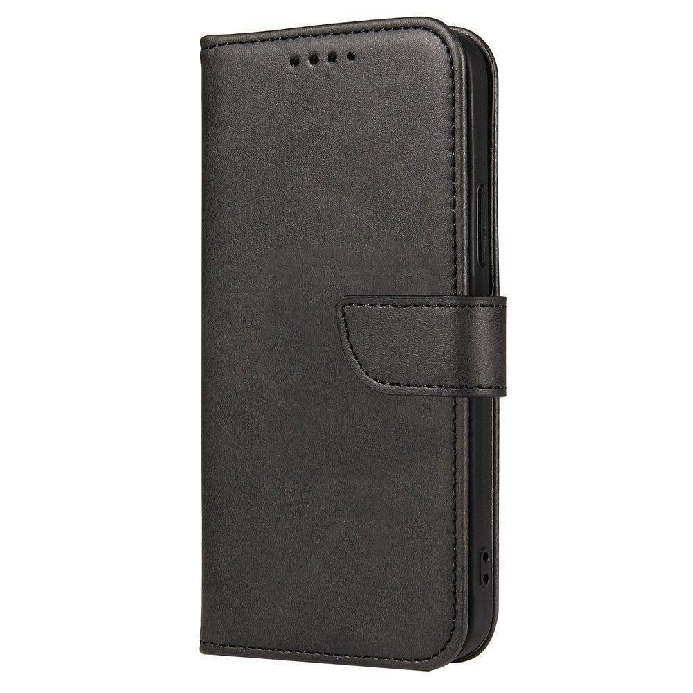 Magnet Case elegant etui deksel med klaff og stativfunksjon for Motorola Moto G 2022 svart