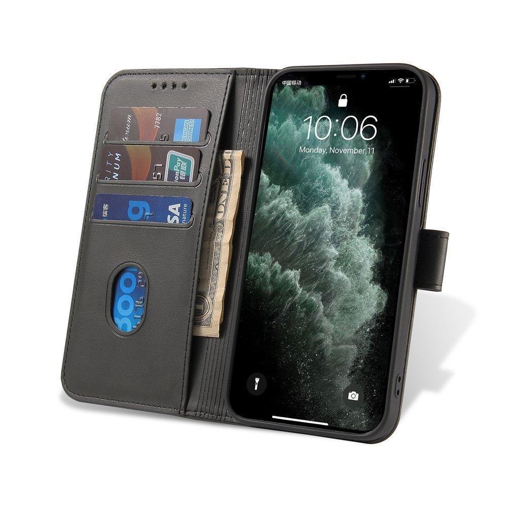 Magnet Case elegant etui deksel med klaff og stativfunksjon for Motorola Moto G 2022 svart