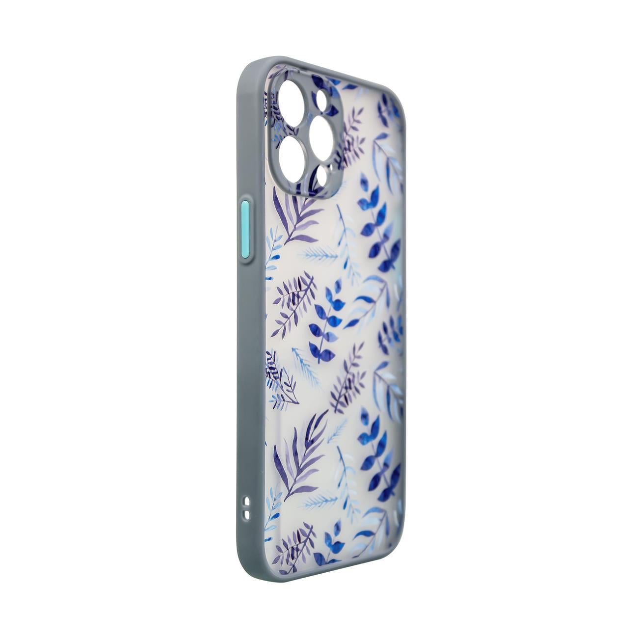 Designveske for iPhone 12 Pro Max blomstertaske mørkeblå