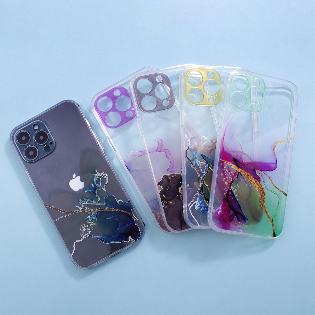 Marmorveske for iPhone 12 Pro Max Gel Cover Marble Pink