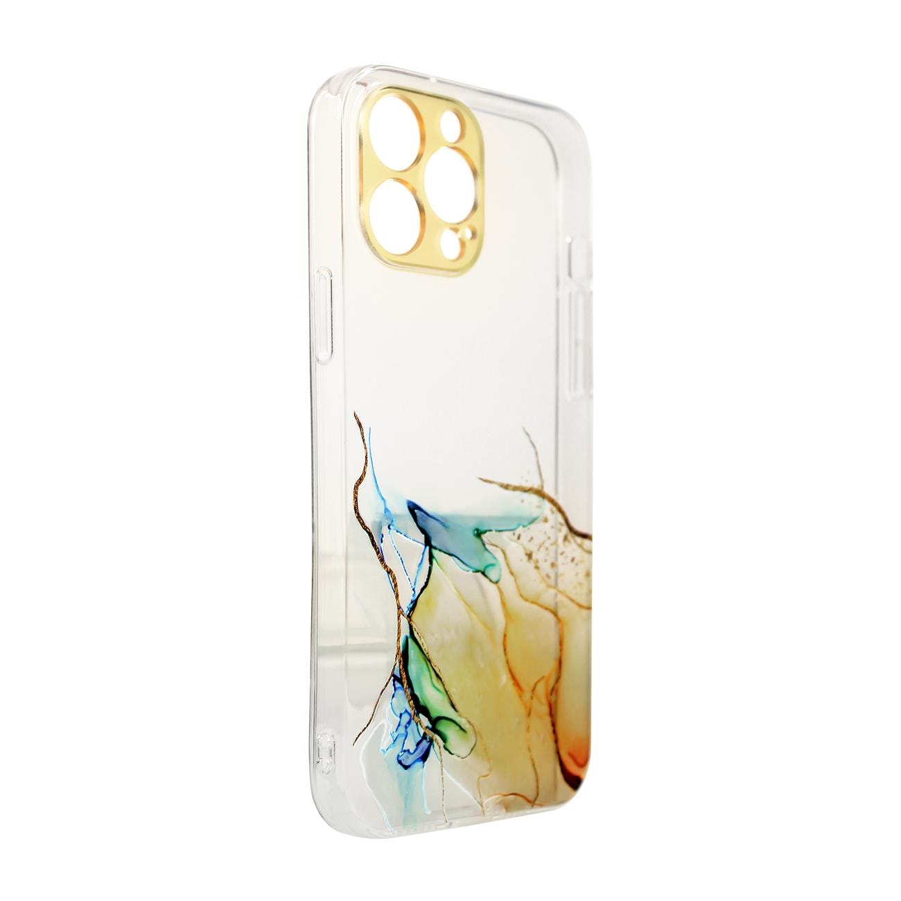 Marmorveske for iPhone 12 Pro Max Gel Cover Orange Marble