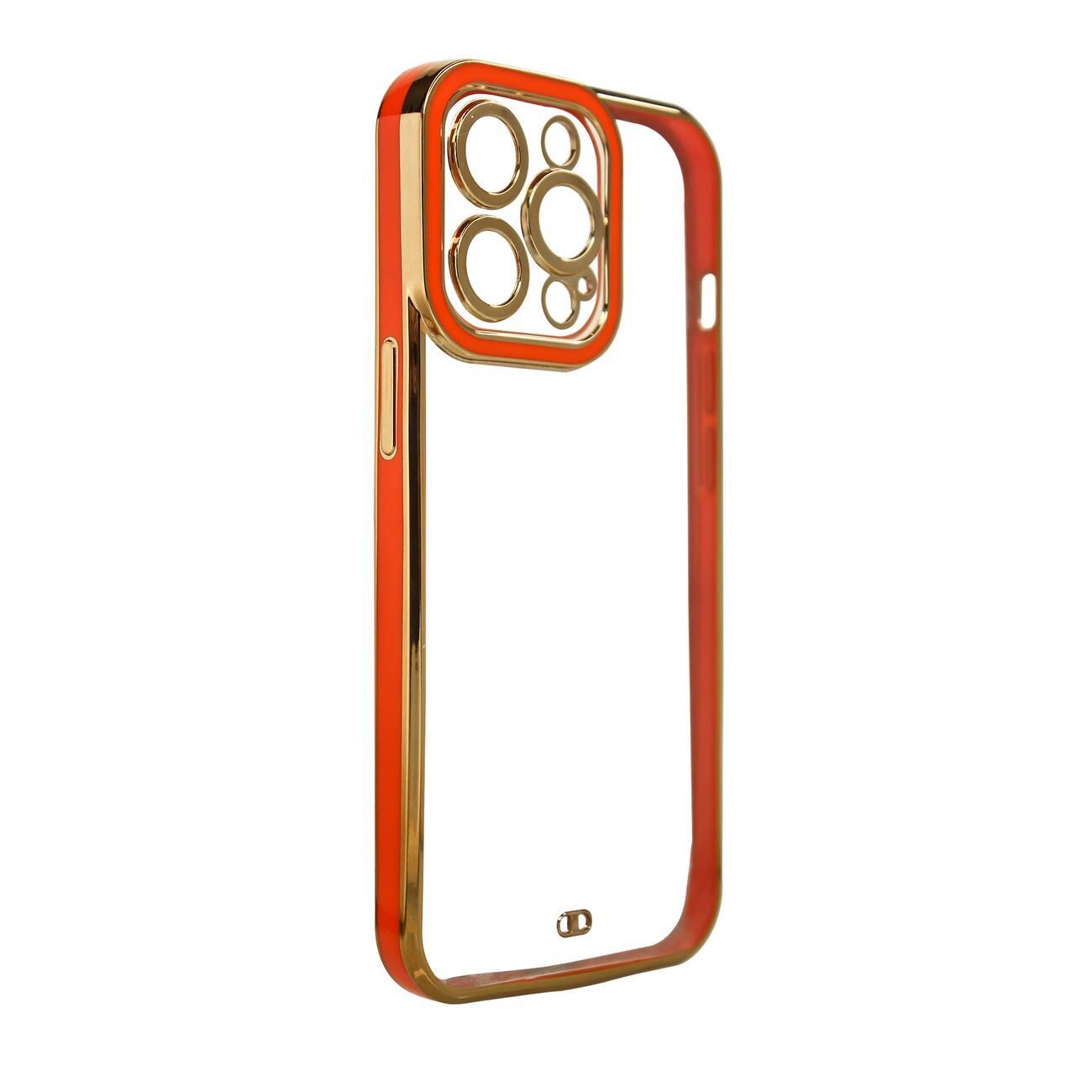 Moteveske til iPhone 12 Gold Frame Gel Cover Red