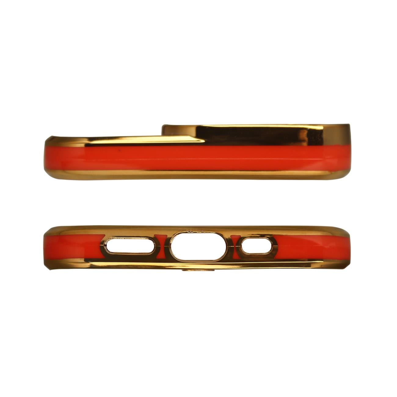 Moteveske for iPhone 13 Pro Gold Frame Gel Cover Red