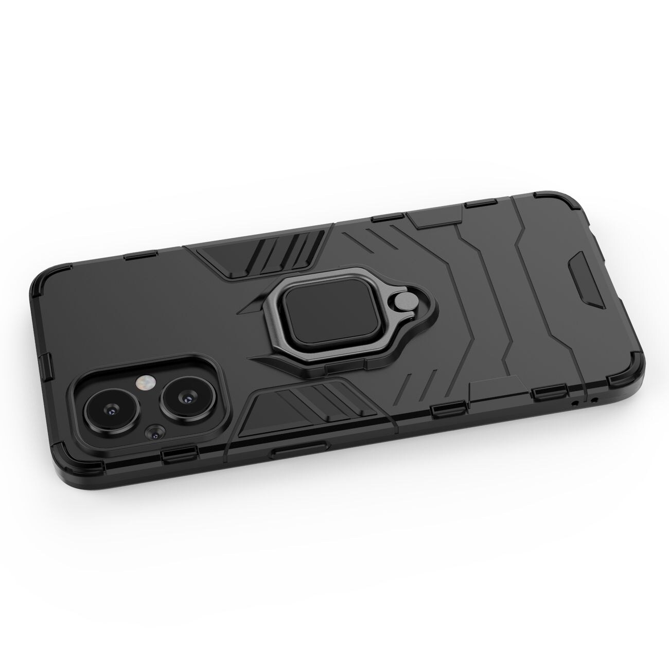 Ring Armor tøft hybriddeksel + magnetisk holder for OnePlus Nord N20 5G svart