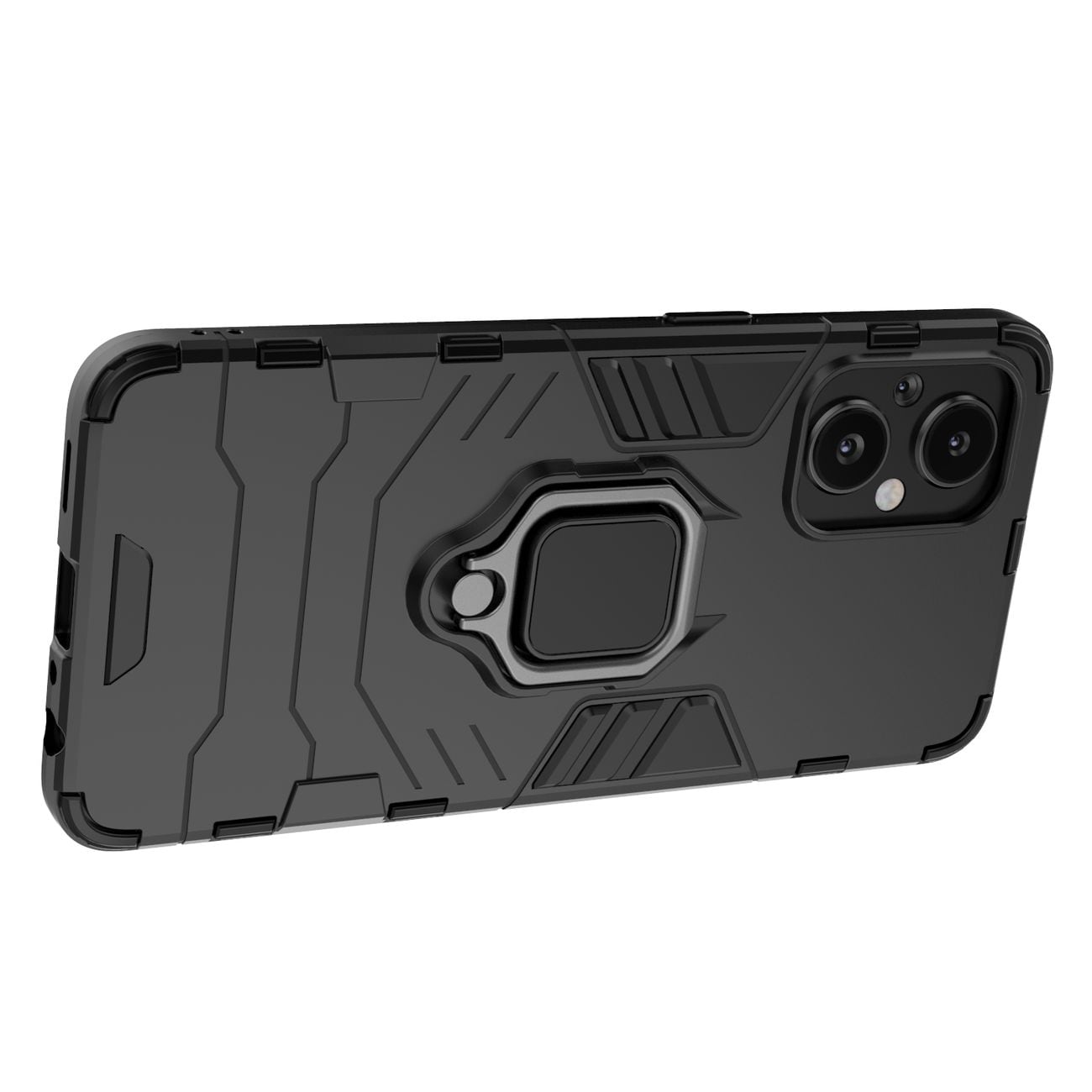 Ring Armor tøft hybriddeksel + magnetisk holder for OnePlus Nord N20 5G svart