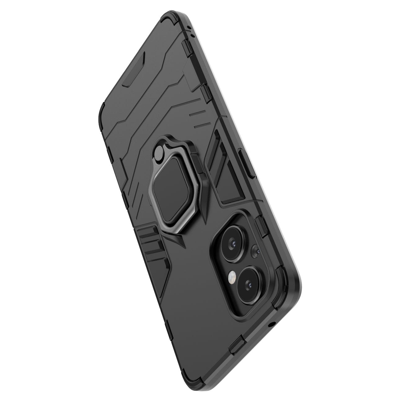 Ring Armor tøft hybriddeksel + magnetisk holder for OnePlus Nord N20 5G svart