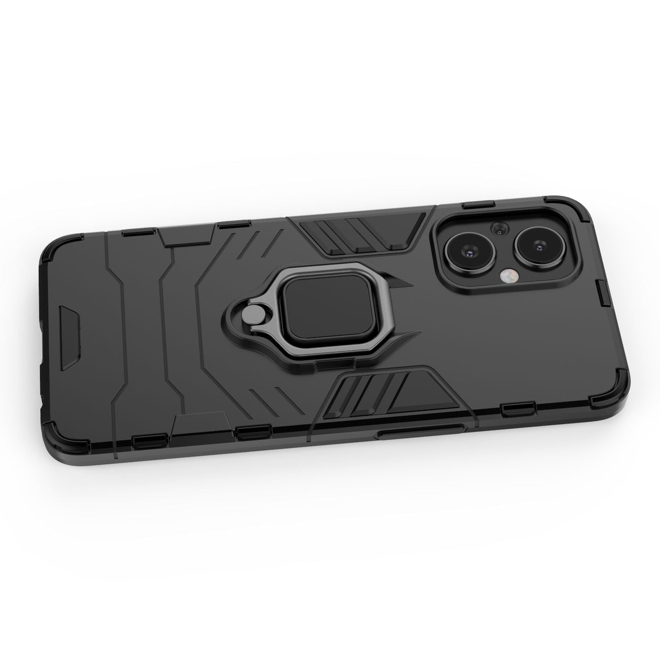 Ring Armor tøft hybriddeksel + magnetisk holder for OnePlus Nord N20 5G svart