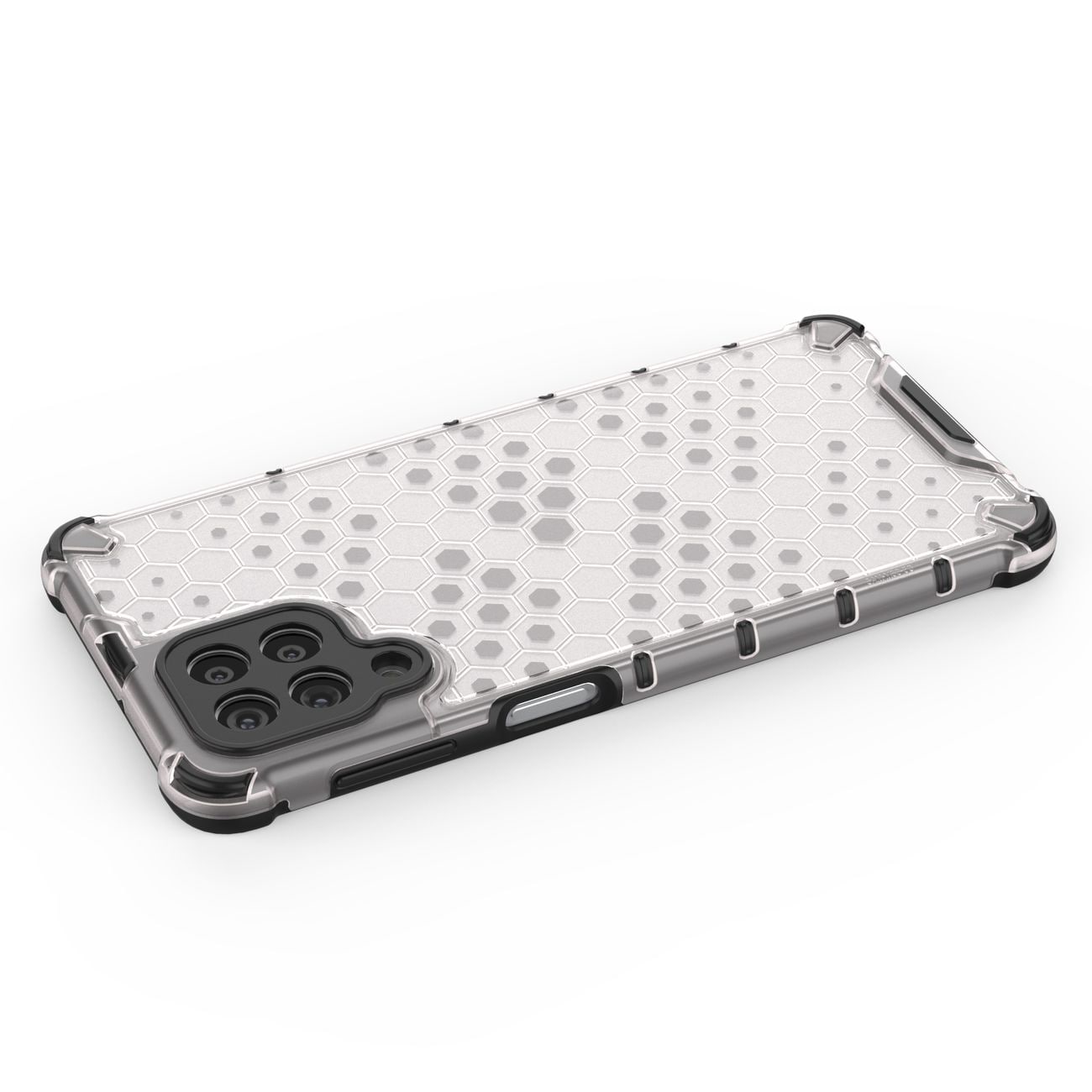 Honeycomb-etui pansrede deksel med en gelramme for Samsung Galaxy M53 5G gjennomsiktig