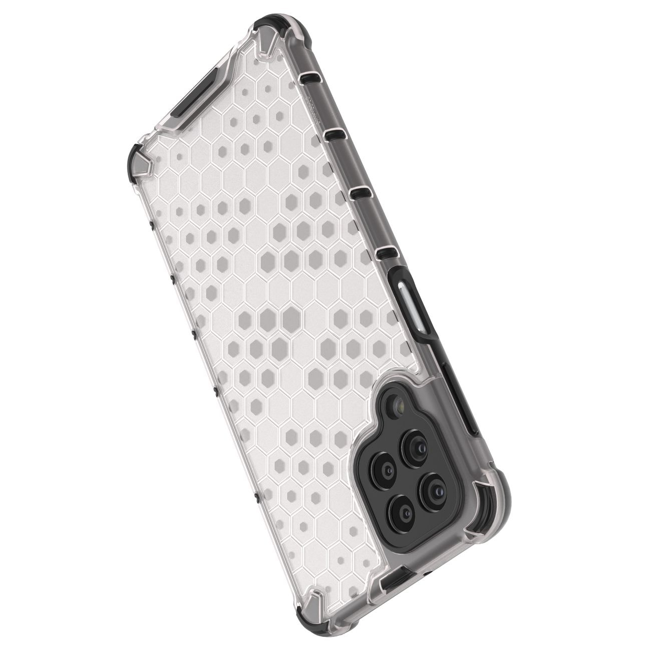 Honeycomb-etui pansrede deksel med en gelramme for Samsung Galaxy M53 5G gjennomsiktig