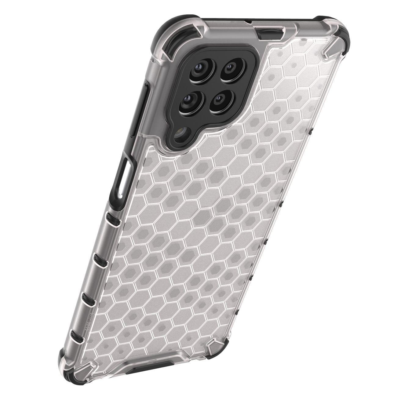 Honeycomb-etui pansrede deksel med en gelramme for Samsung Galaxy M53 5G gjennomsiktig