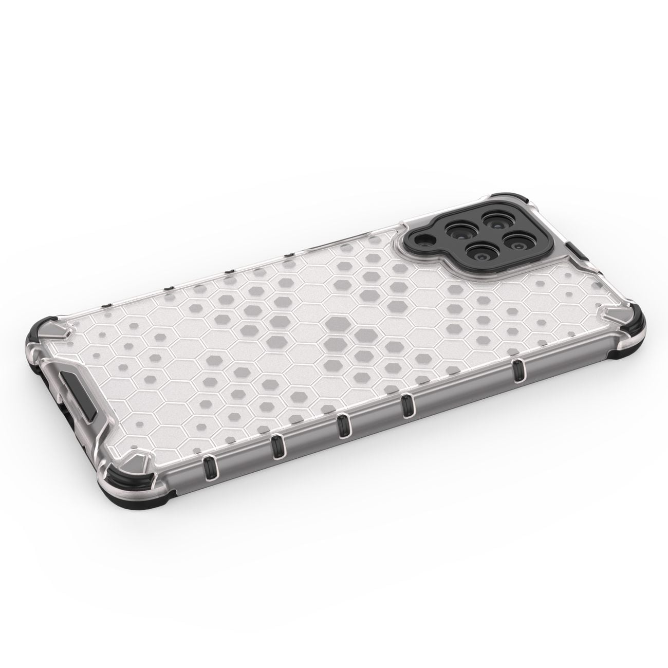 Honeycomb-etui pansrede deksel med en gelramme for Samsung Galaxy M53 5G gjennomsiktig