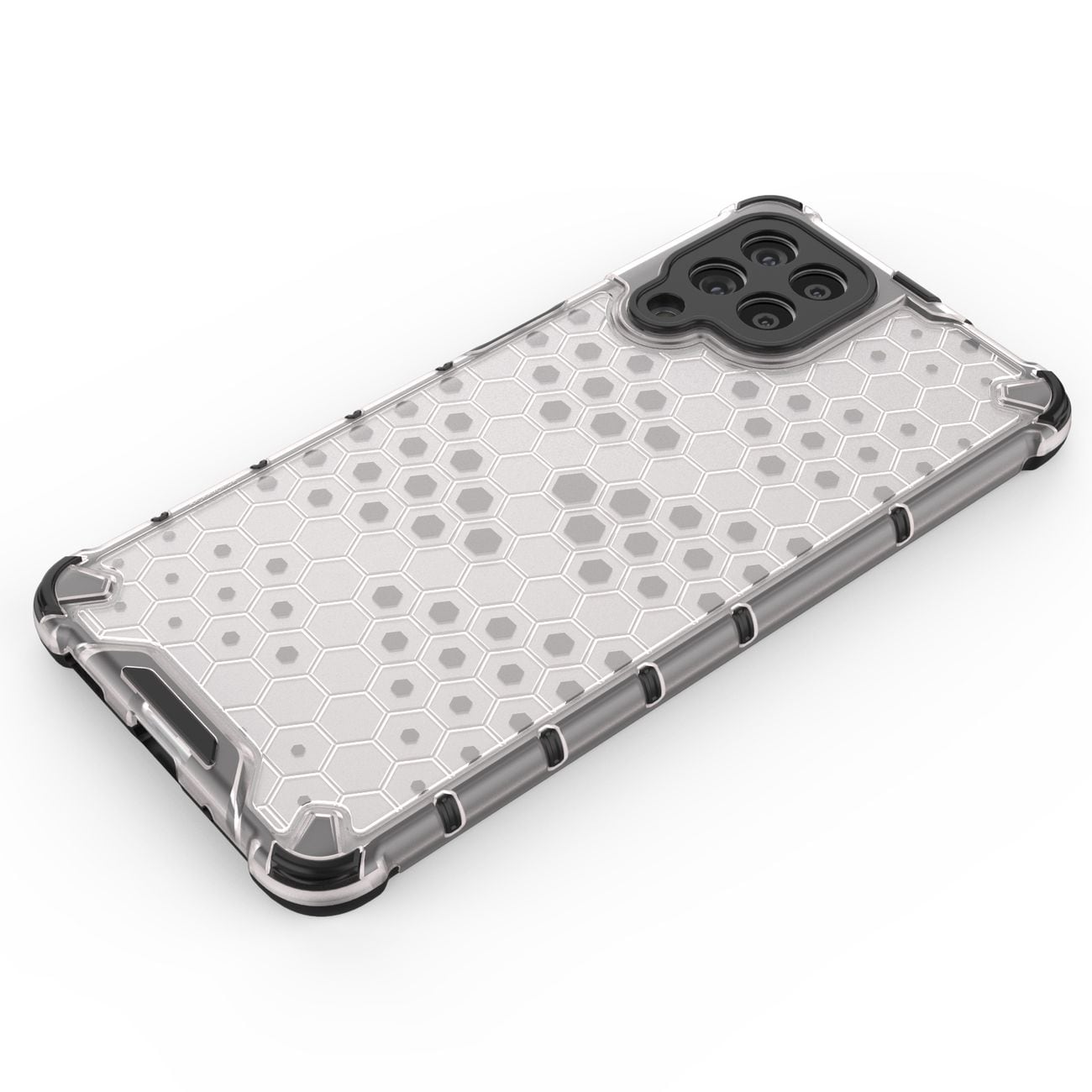Honeycomb-etui pansrede deksel med en gelramme for Samsung Galaxy M53 5G gjennomsiktig