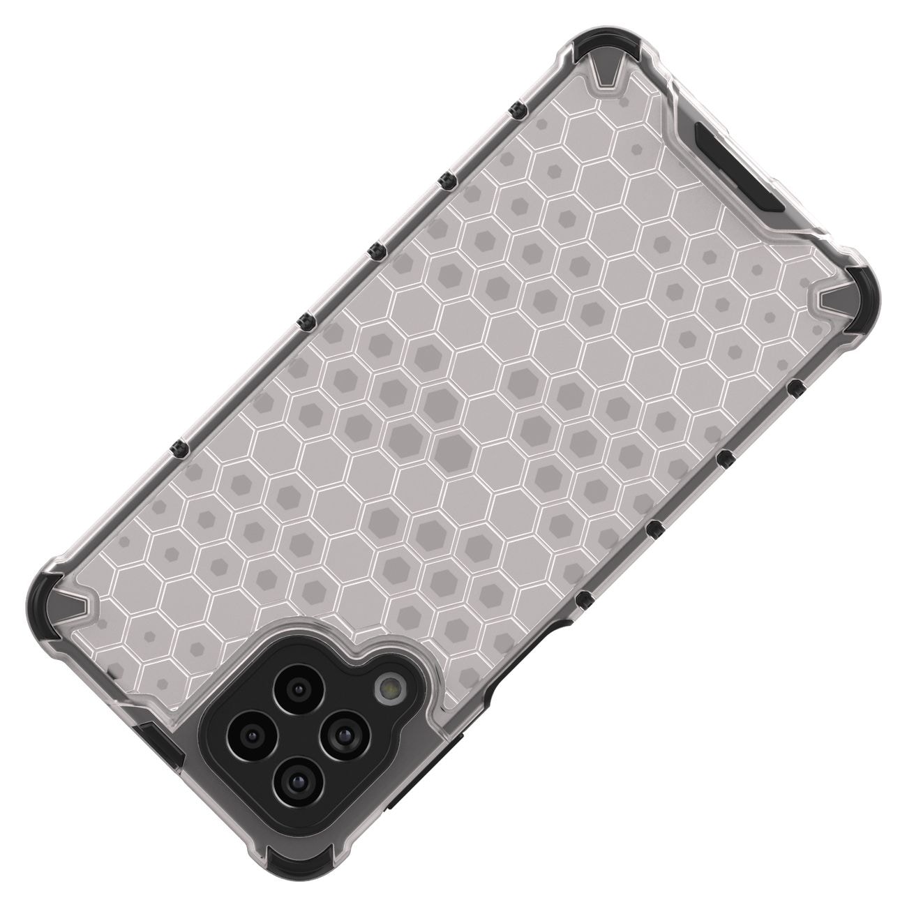 Honeycomb-etui pansrede deksel med en gelramme for Samsung Galaxy M53 5G svart
