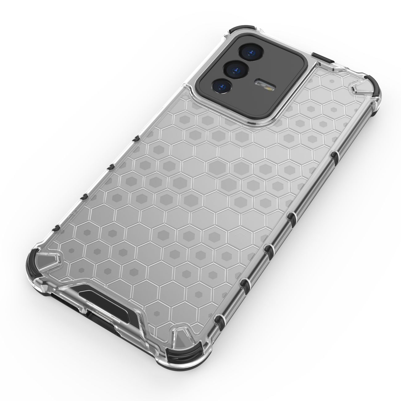 Honeycomb-etui pansret deksel med gelramme Vivo V23 5G svart