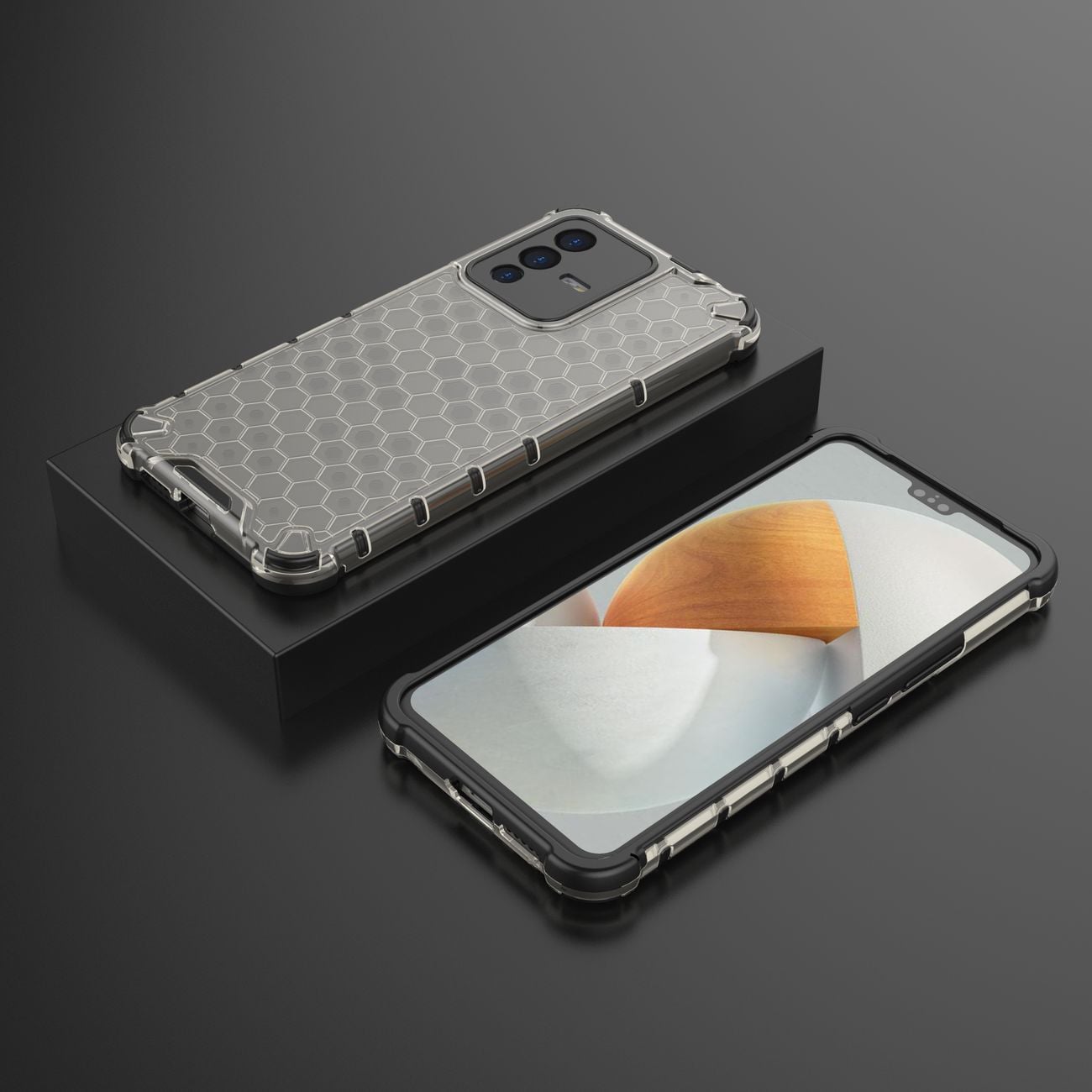 Honeycomb-etui pansret deksel med gelramme Vivo V23 5G svart