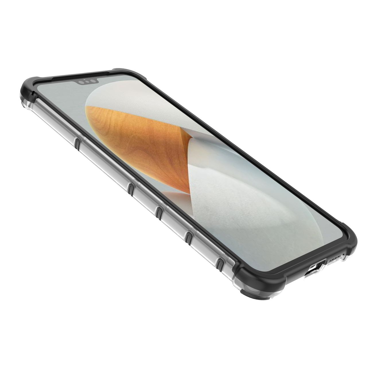 Honeycomb-etui pansrede deksel med en gelramme for Vivo V23 5G gjennomsiktig