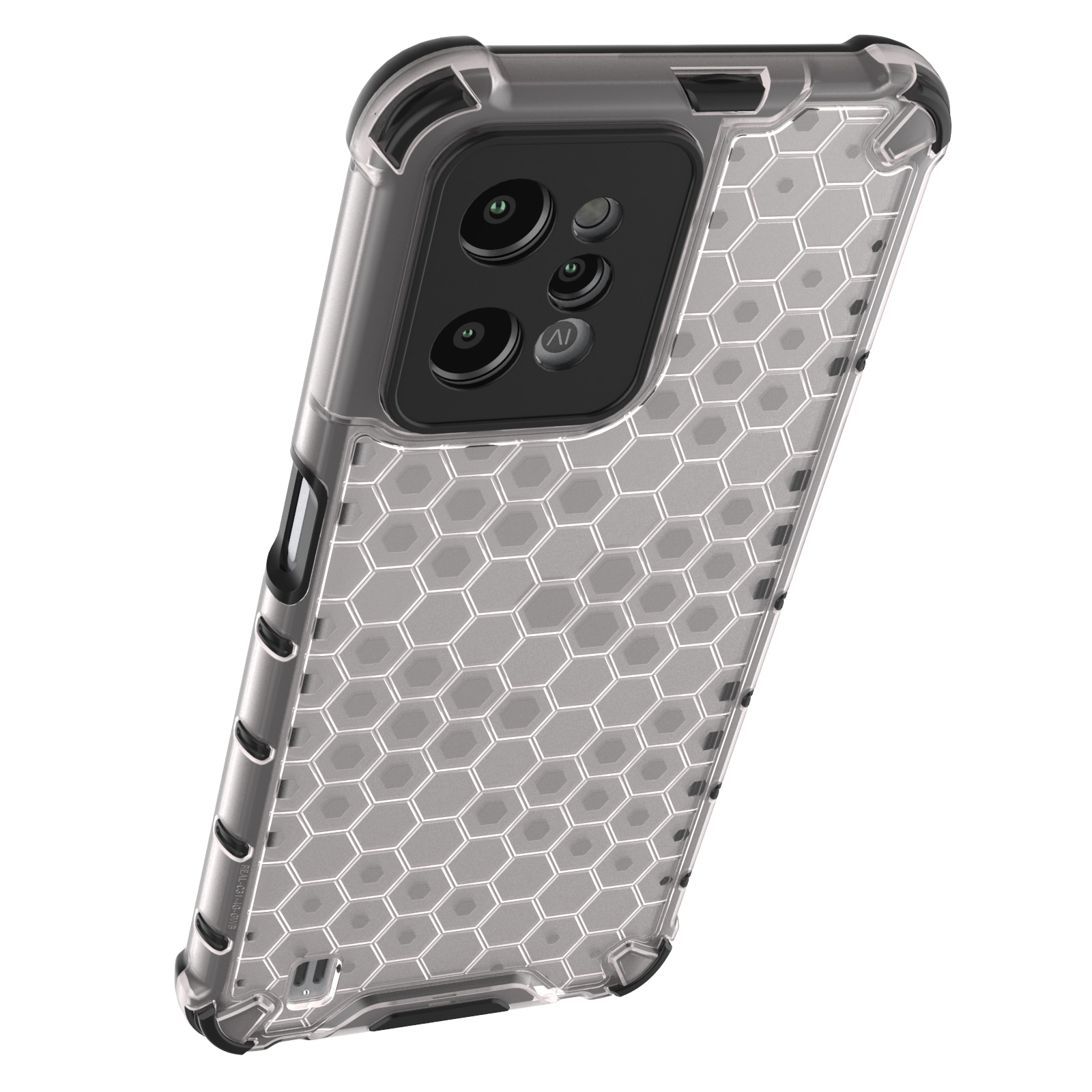 Honeycomb-veske pansret deksel med gelramme Realme C31 gjennomsiktig