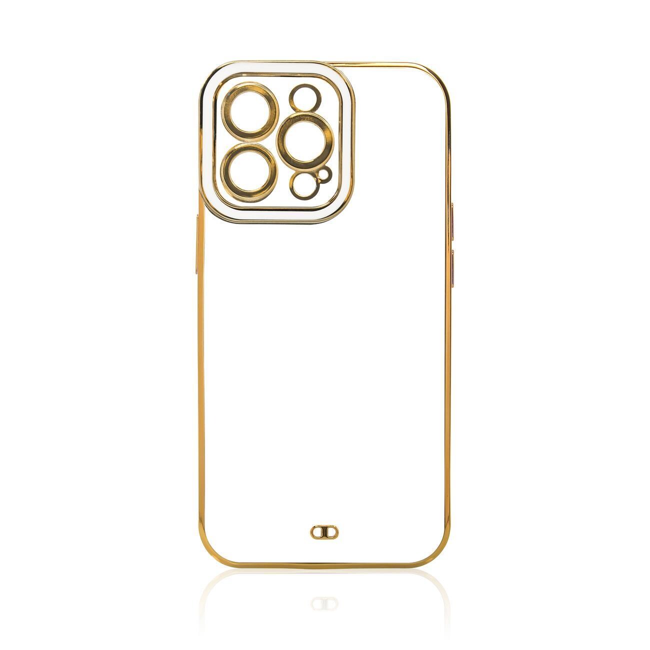 Moteveske for Samsung Galaxy A12 5G Gold Frame Gel Cover White