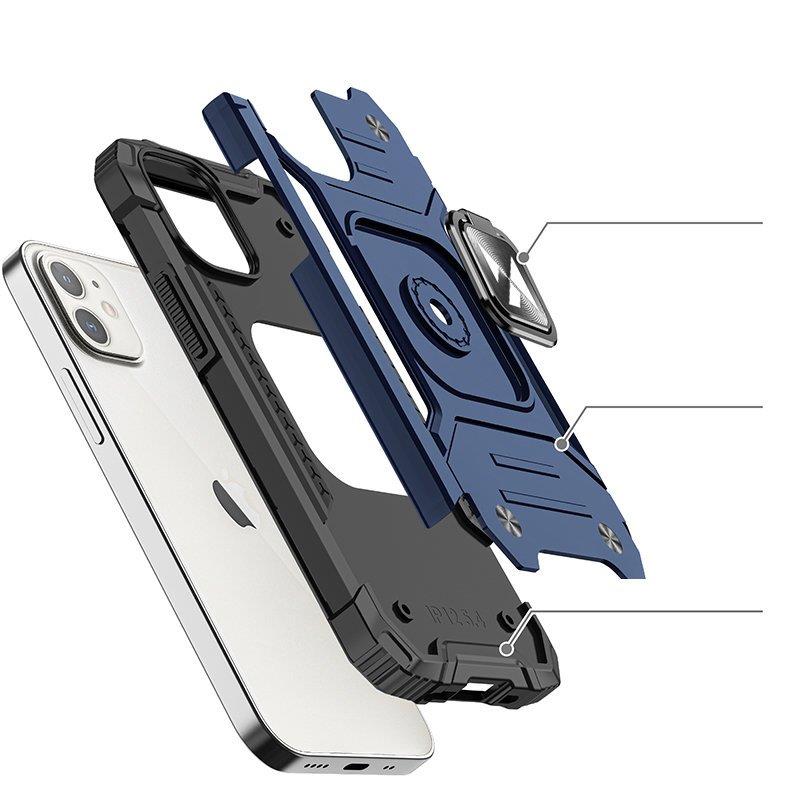 Wozinsky Ring Armor-etui for iPhone 14 Plus pansrede deksel magnetisk holder ring blå
