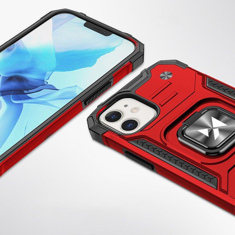 Wozinsky Ring Armor-etui for iPhone 14 pansrede deksel magnetisk holder ring rød