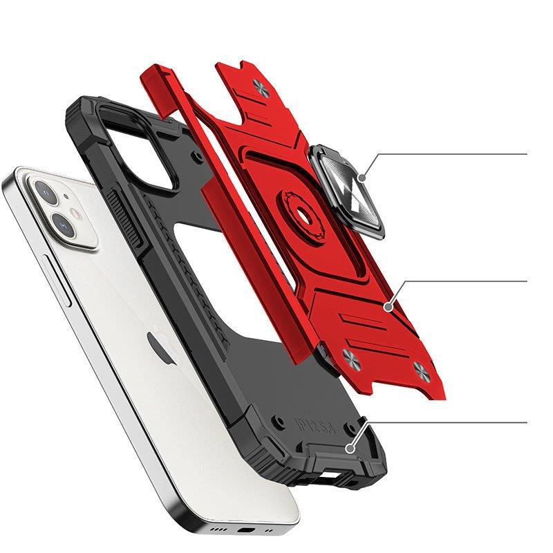 Wozinsky Ring Armor-etui for iPhone 14 pansrede deksel magnetisk holder ring rød