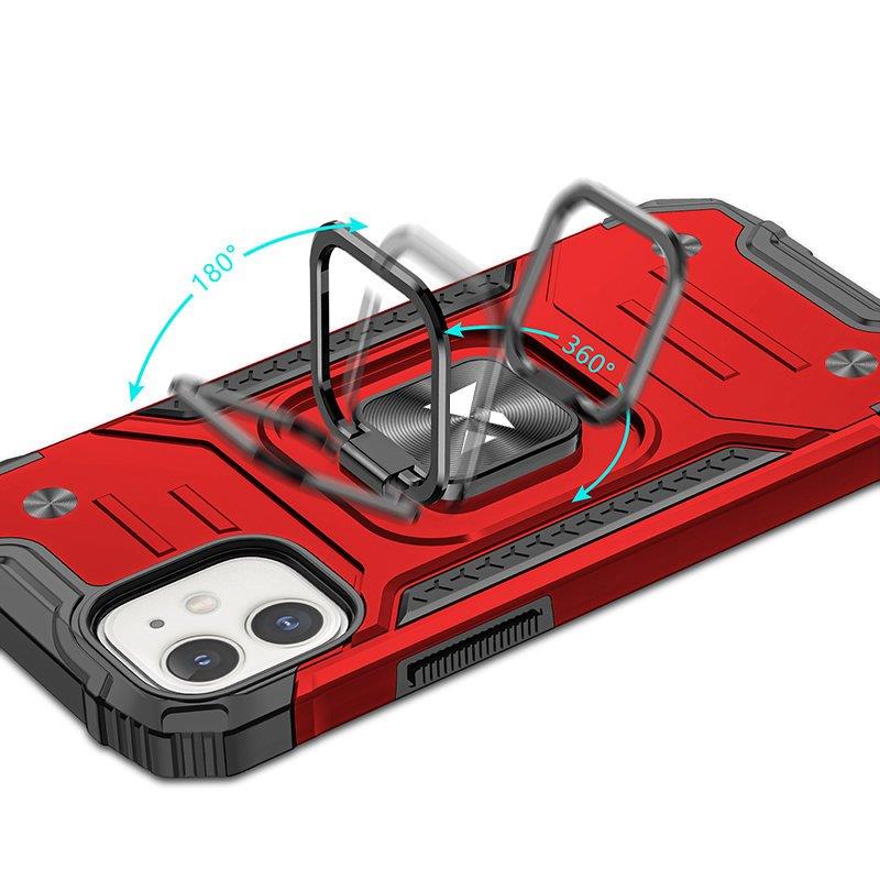 Wozinsky Ring Armor-etui for iPhone 14 pansrede deksel magnetisk holder ring rød