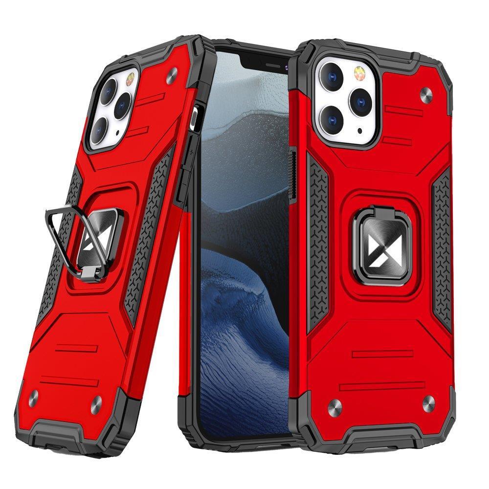 Wozinsky Ring Armor-etui for iPhone 14 Pro Max pansrede deksel magnetisk holder ring rød