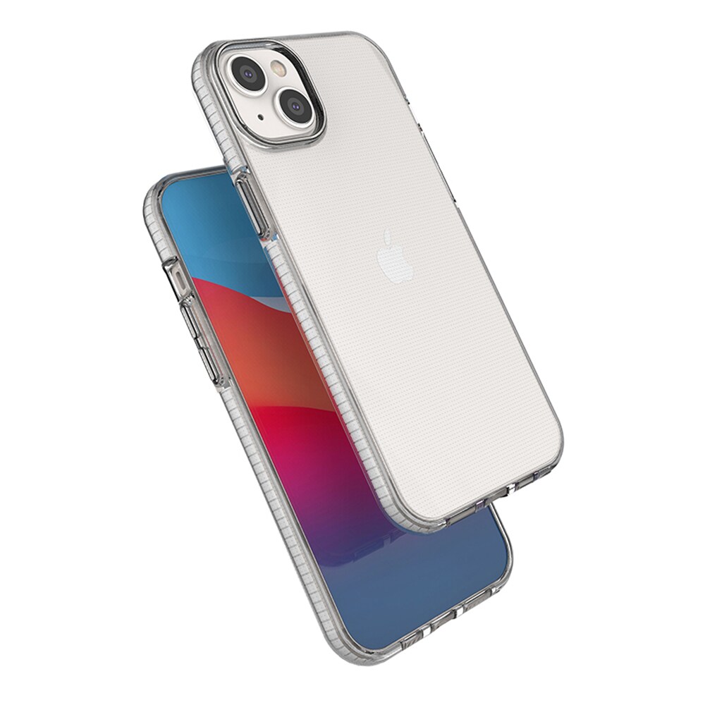 Spring Case-etui for iPhone 14 Plus silikonetui med ramme lys rosa