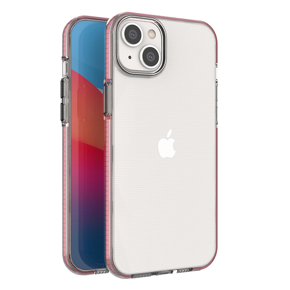 Spring Case-etui for iPhone 14 Plus silikonetui med ramme lys rosa