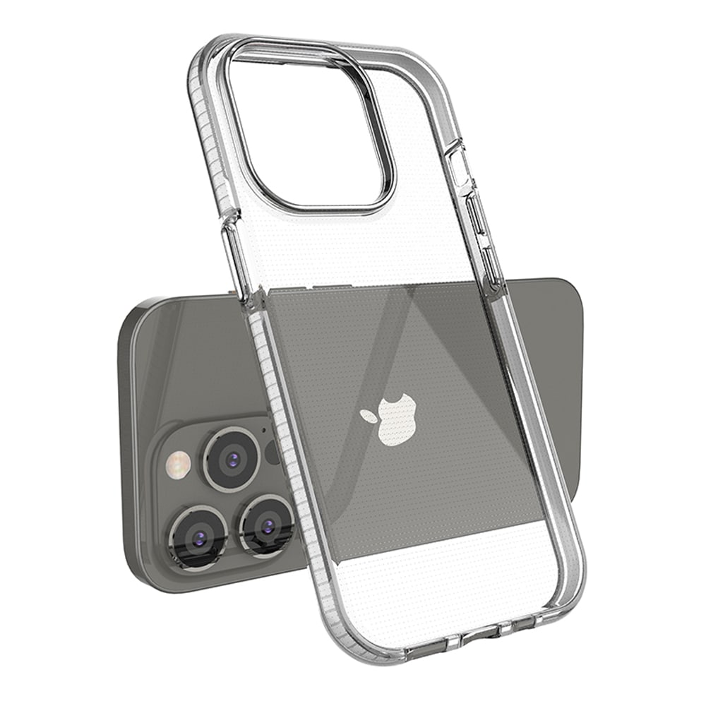 Spring Case-etui for iPhone 14 Pro silikonetui med ramme lyseblå