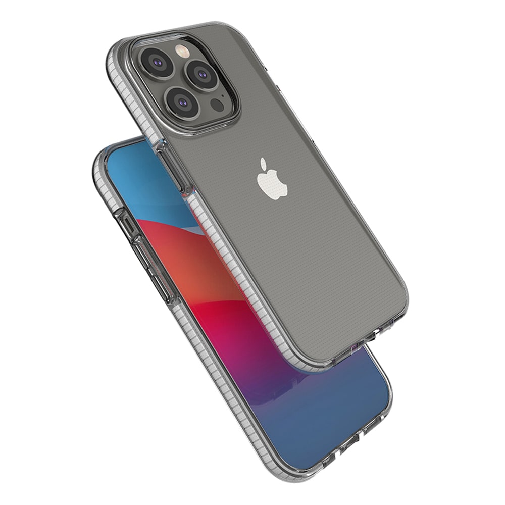 Spring Case-etui for iPhone 14 Pro silikonetui med ramme lyseblå