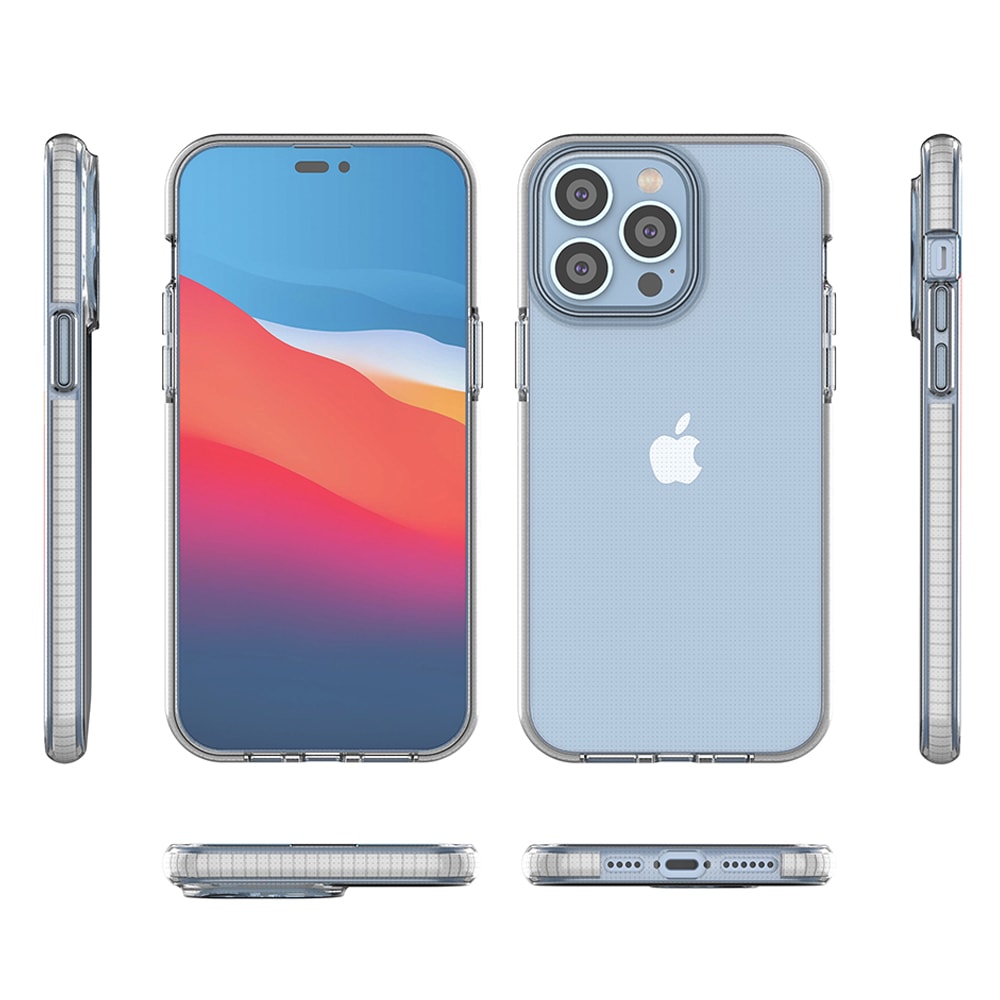 Spring Case-etui for iPhone 14 Pro Max silikondeksel med ramme svart