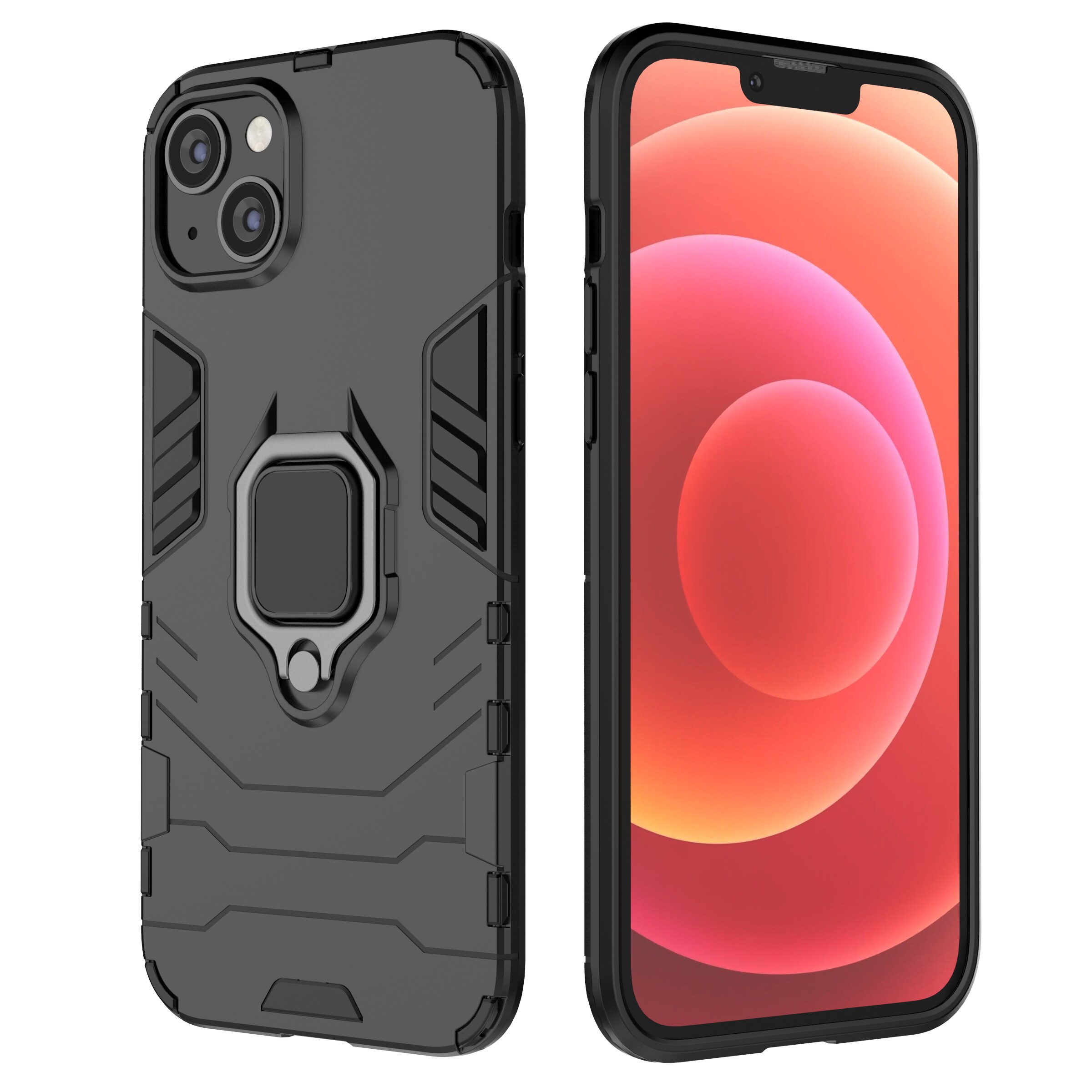 Ring Armor-etui for $ 0000010n 14 Plus pansrede deksel magnetisk holderring svart